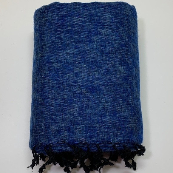 Yak Wool Blue Throw Blanket Made in Nepal